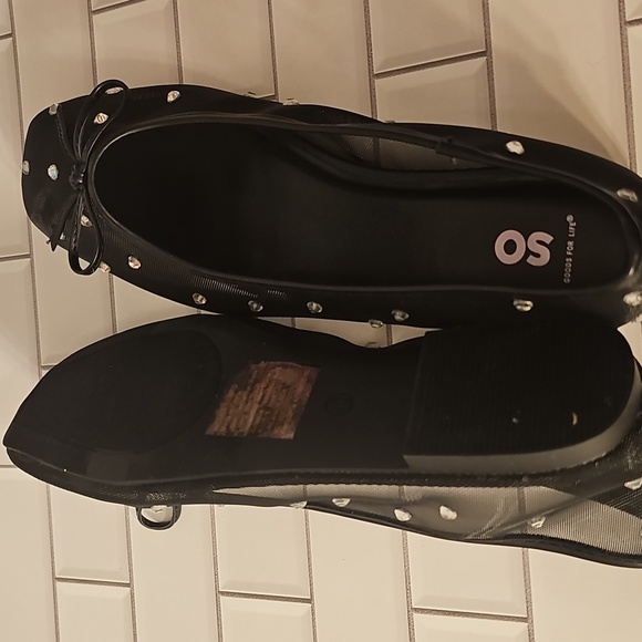 SO Black Gem Stone Polka Dot Women's Flats - Picture 6 of 6